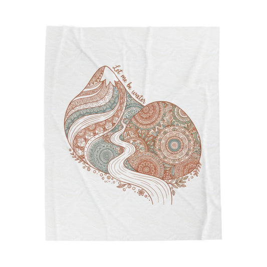 Boho Mandala Paisley Heart Velveteen Plush Blanket | vintage paisley, mandala pattern