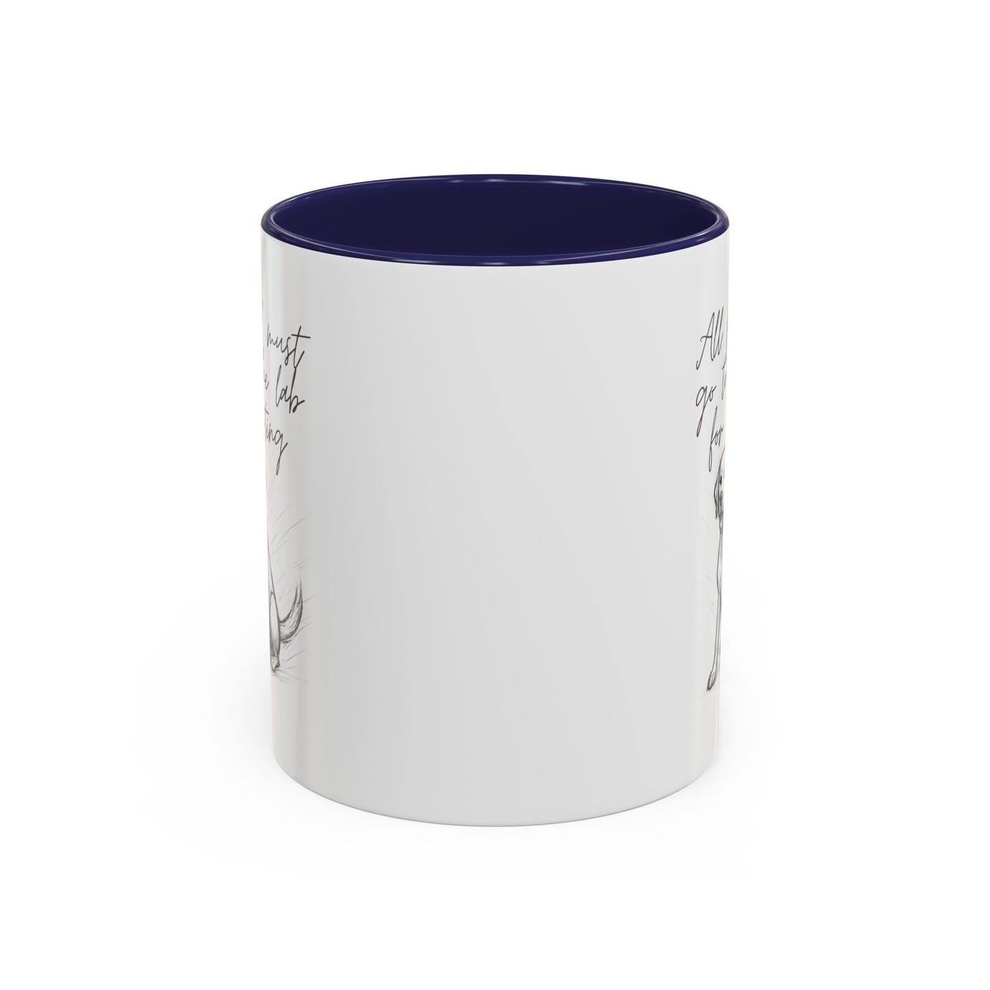Cheeky labrador Illustration Mug – "all food must go to the lab for testing" Accent Mug (11/15oz)