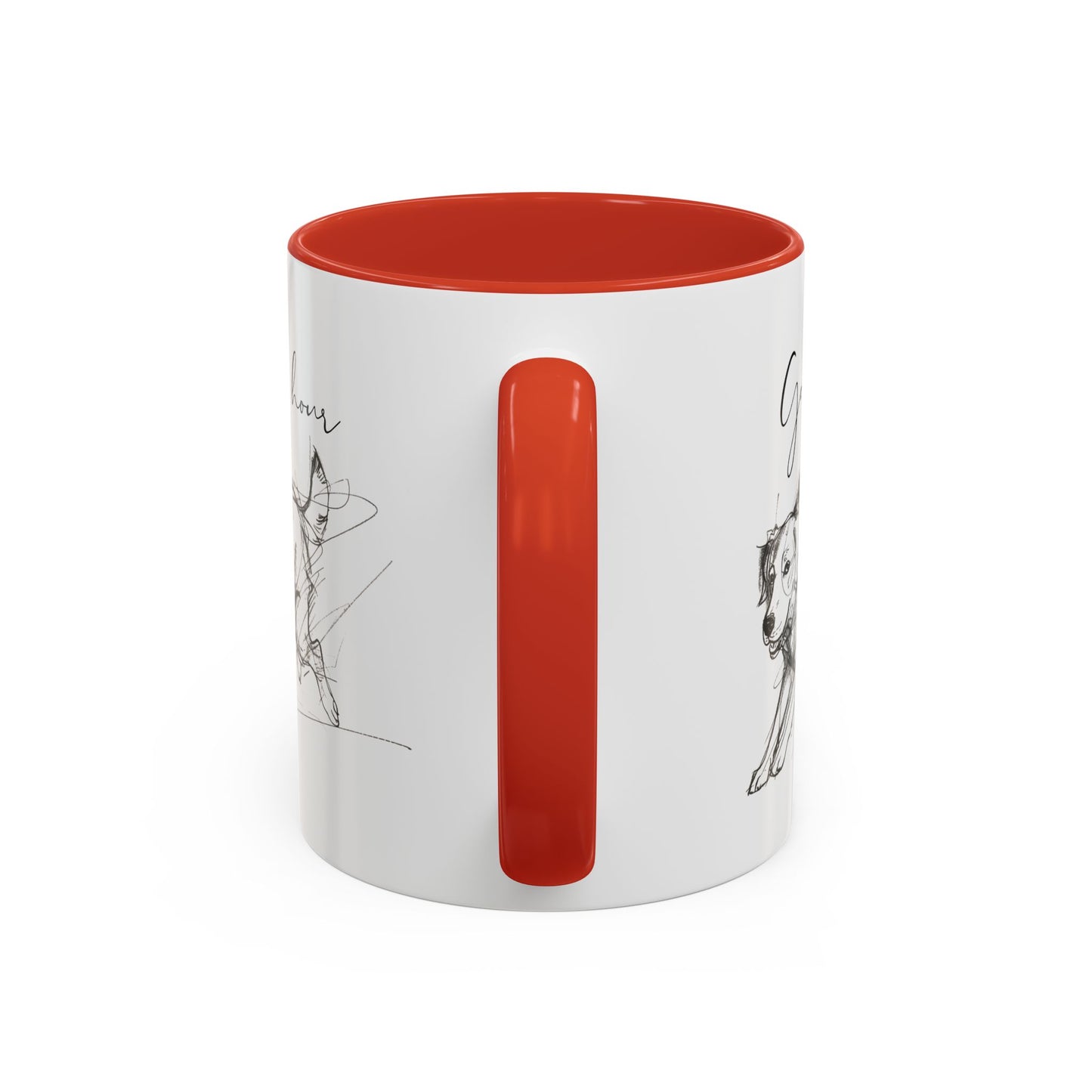 Minimal Line Art Golden Retriever Illustration Mug – "Golden Hour" Accent Mug (11/15oz)