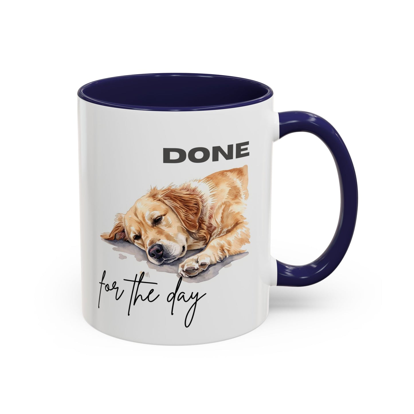 "Done for the day" – golden retriever Accent Mug