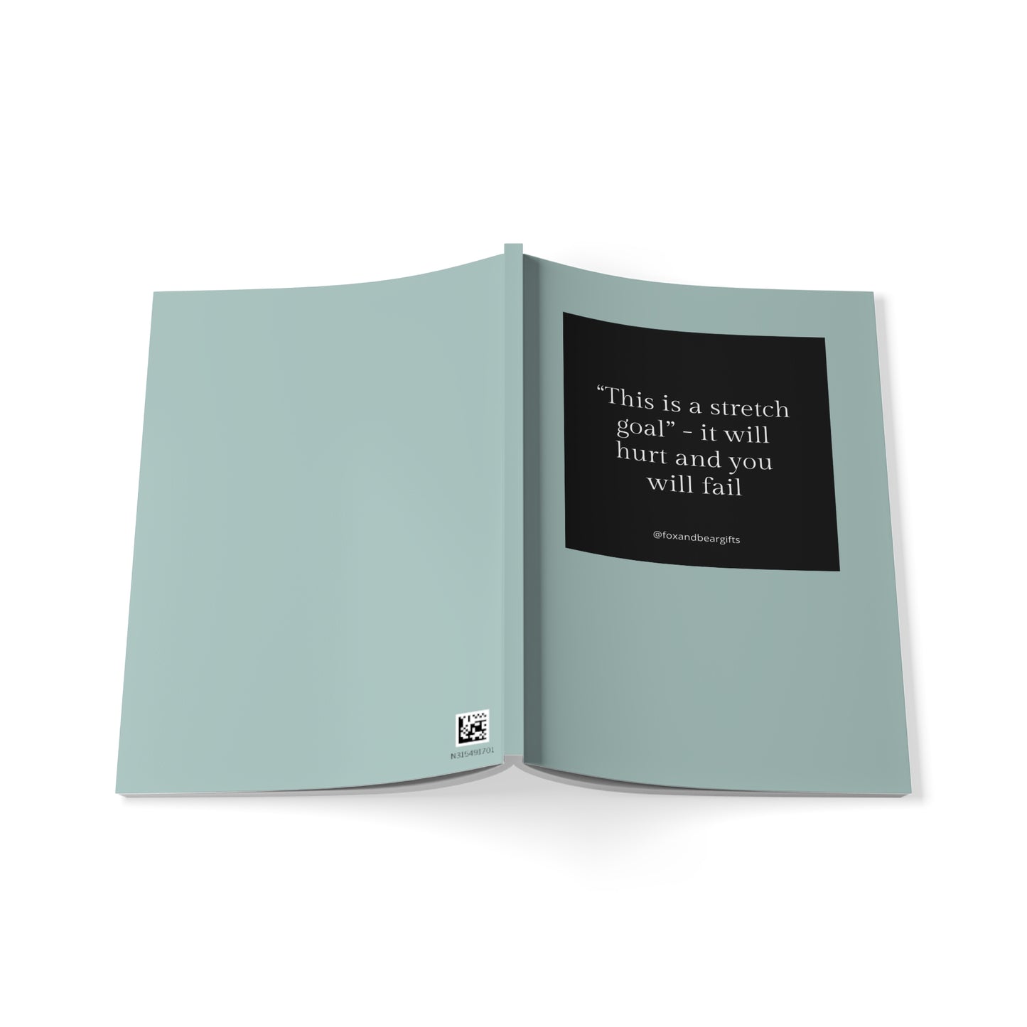 A5 Softcover Notebook — "This is a stretch goal." Minimal Teal Journal for Accountability & Work Notes