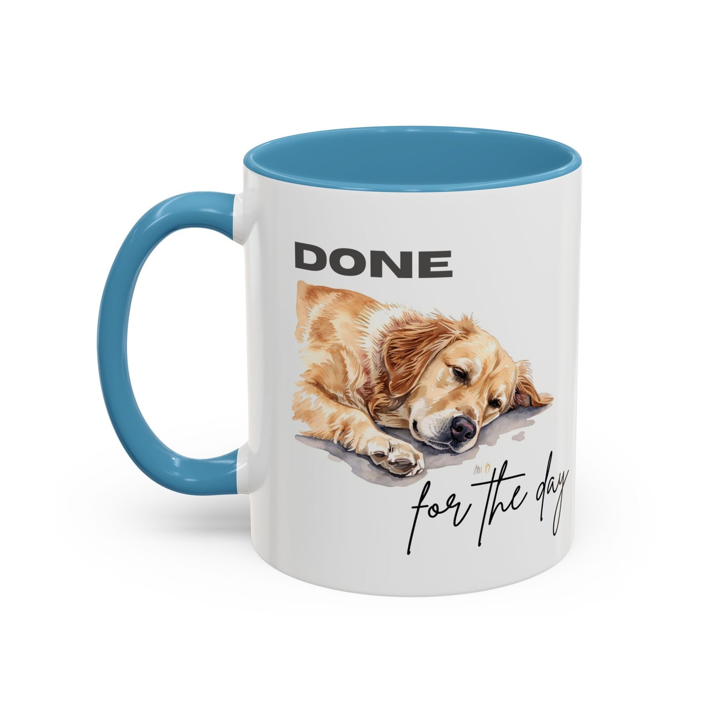 "Done for the day" – golden retriever Accent Mug