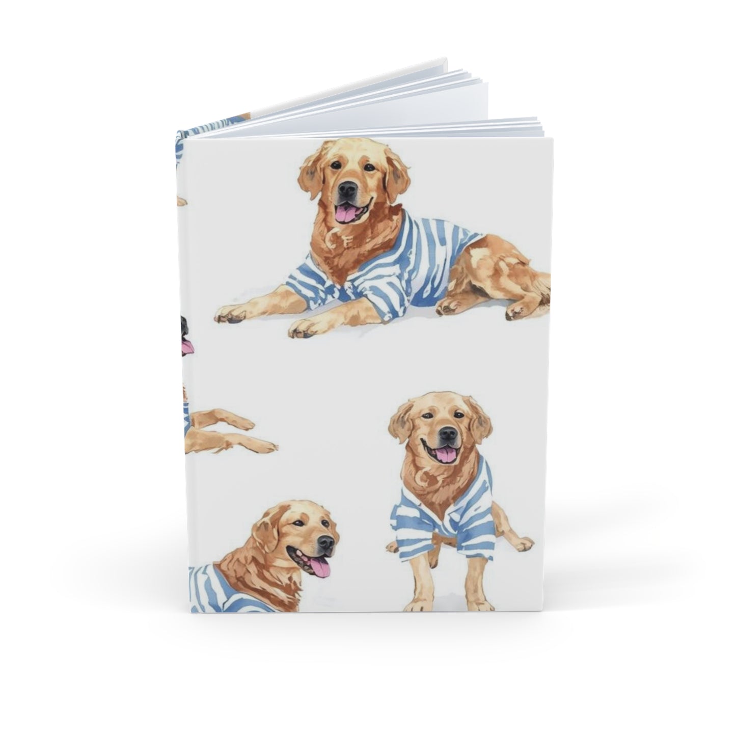 Golden Retriever Journal - "Blue Pyjamas" Hardcover A5