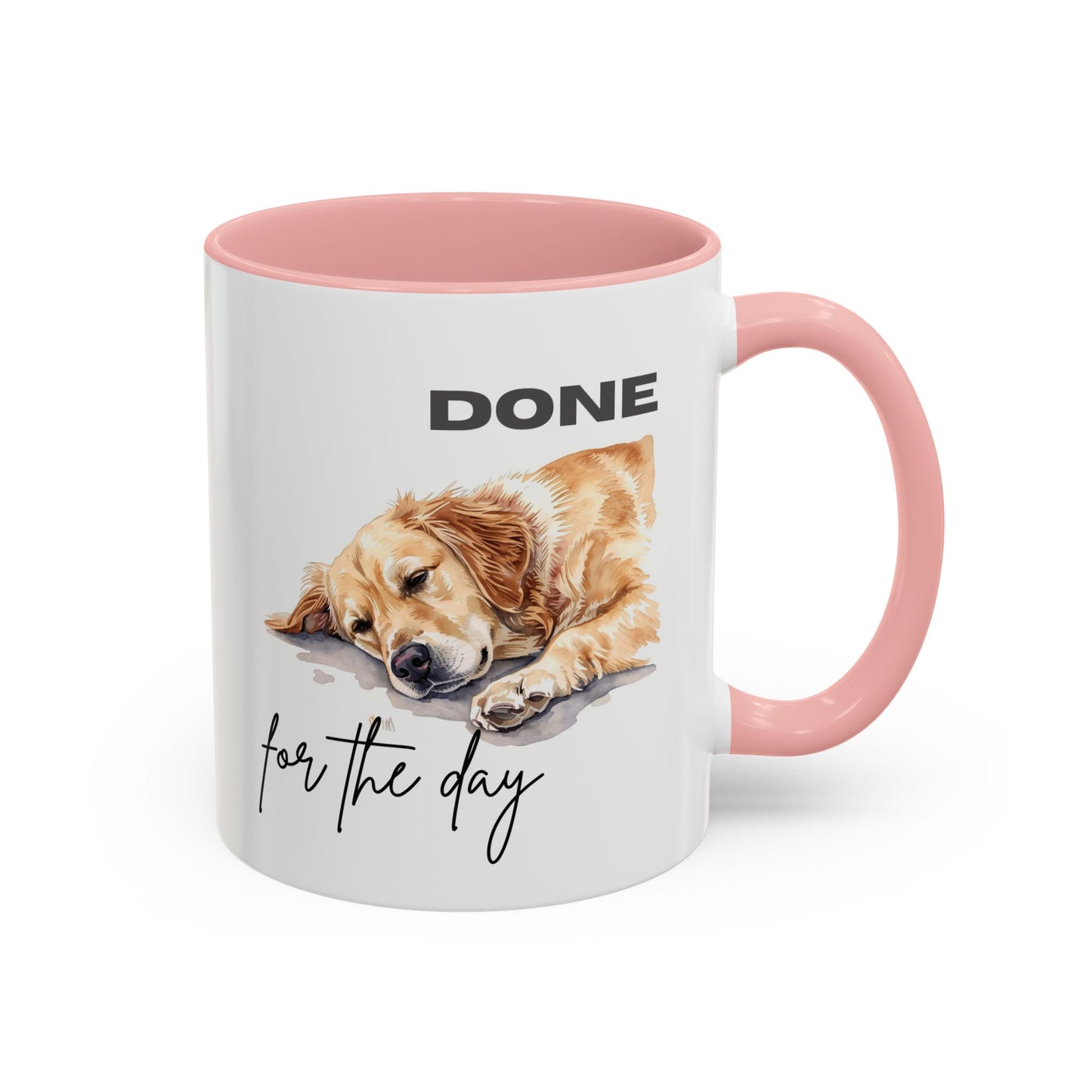 "Done for the day" – golden retriever Accent Mug